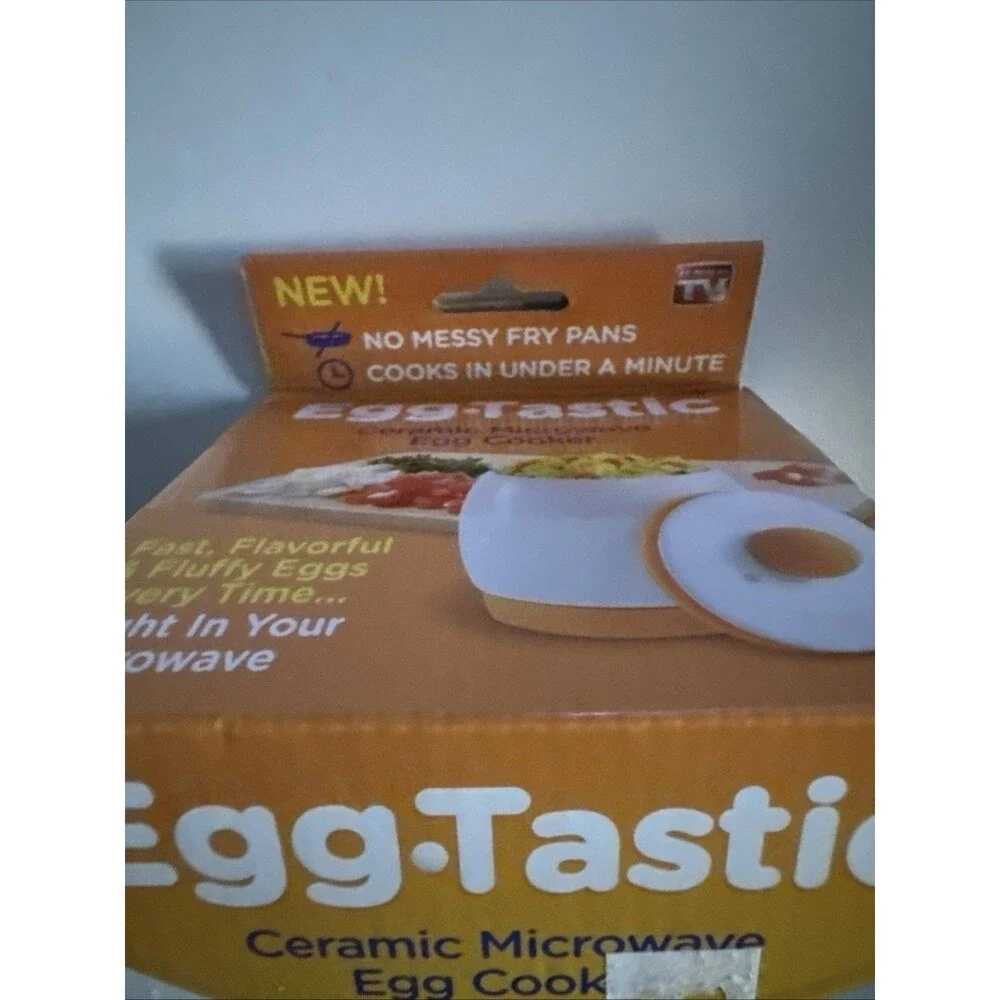 Egg-Tastic Ceramic Microwave Egg Cooker Poacher Dishwasher Safe  1 Min Cook Time